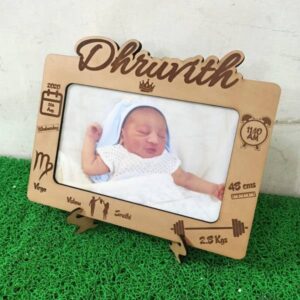 Baby Birth Details Wooden Frame Cart
