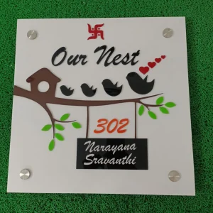 Personalized Acrylic Name Plate for Home Entrance