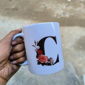 Floral Mug || Flower Coffee Mug || Alphabet Mug