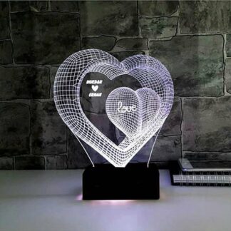 3D Heart Illusion Lamp Plaque