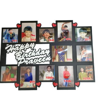 My First Year Photo Frame Personalized | 12-Month Baby Picture Collage