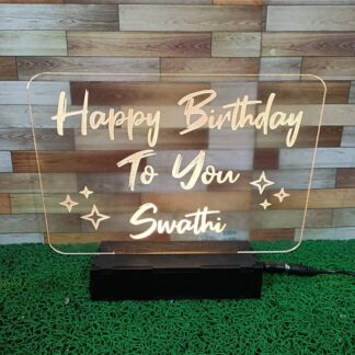 LED Clear Name Plaque For Birthday