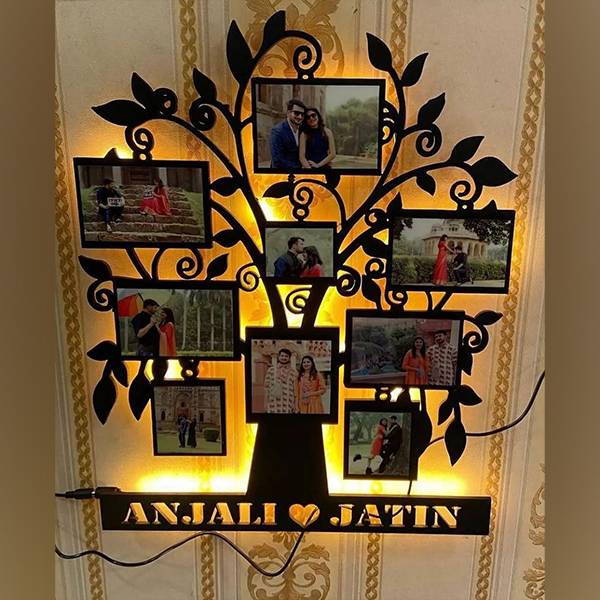 Exclusive Family Tree Photo Frame with Lights β Personalized Wooden Frame 1 Family Tree Photo Frame with Lights β Custom Tree Picture Frame for Home DΓ©cor & Gifts