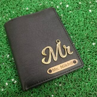 Personalised Men's Vertical Wallet Black