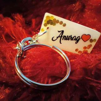 Resin name keychain(White)
