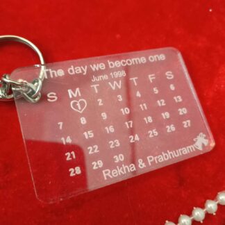 Save The Date Clear Keychain