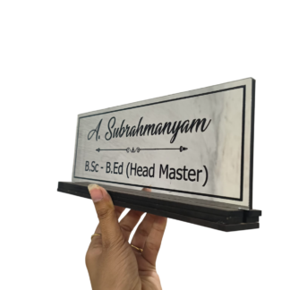 Custom Name Plate Doctor – Silver Mirror Acrylic, 10x5 Inches, Glossy Finish