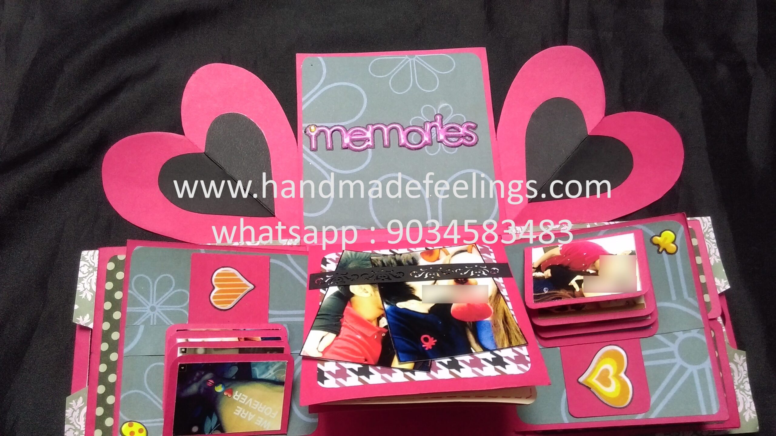 3 Layered Explosion Box with Tricks - 12x12x12 cm (Red Black Theme) 2 3 Layered Explosion Box with Tricks - 12x12x12 cm (Red Black Theme) - Image 2