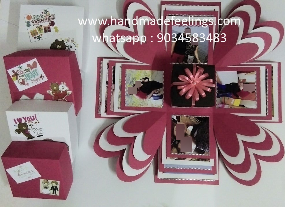 Explosion Box full of hearts with surprise box - 15x15x15 cm 2 Explosion Box full of hearts with surprise box - 15x15x15 cm - Image 2