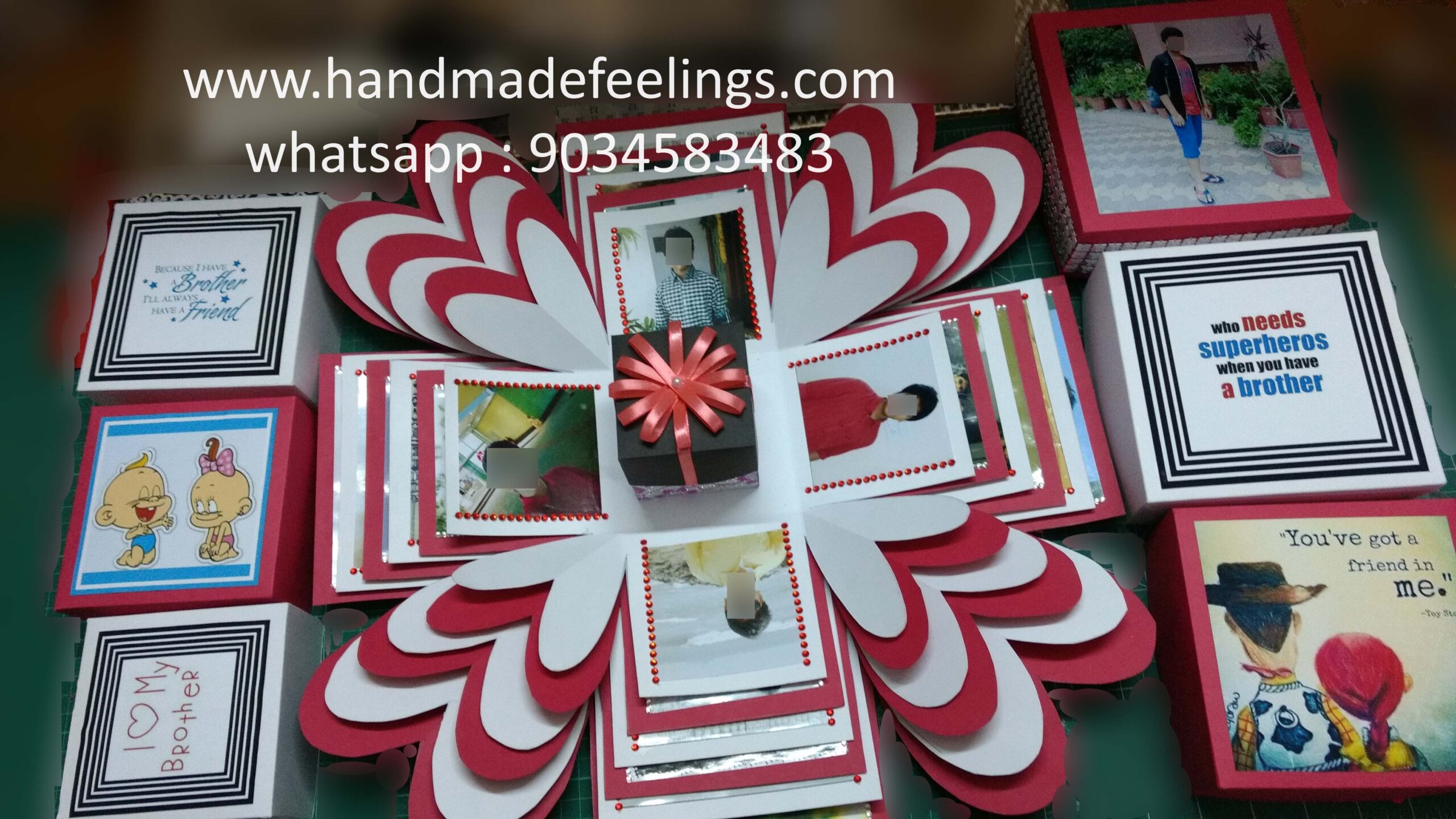 Explosion Box full of hearts with surprise box - 15x15x15 cm 1 Explosion Box full of hearts with surprise box - 15x15x15 cm