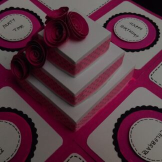 3 tiered cake explosion box Pink Theme