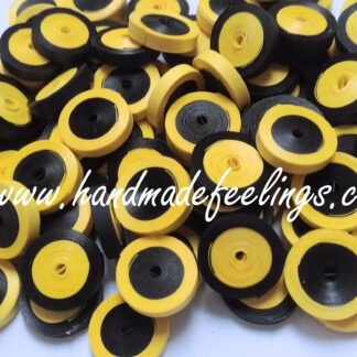 3 mm paper Quilled Coils - Yellow and black - pack of 100