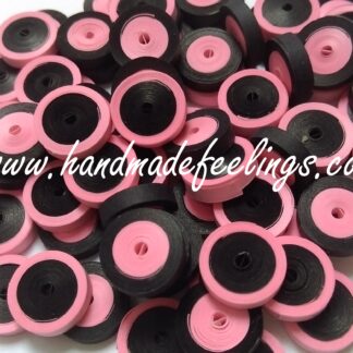 3 mm paper Quilled Coils - Pink and black - pack of 100