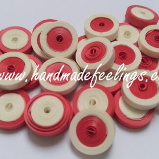 3 mm paper Quilled Coils - Red and White - pack of 100