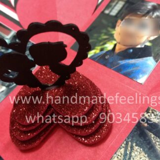 Explosion Box Full of Hearts with 3d couple - 12*12*12 cm