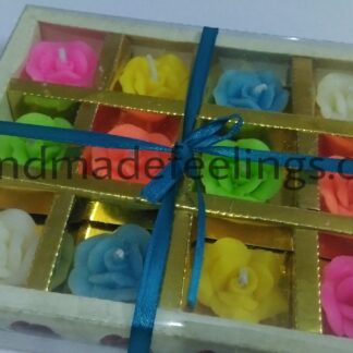 Floral wax floating candles (Set of 12)