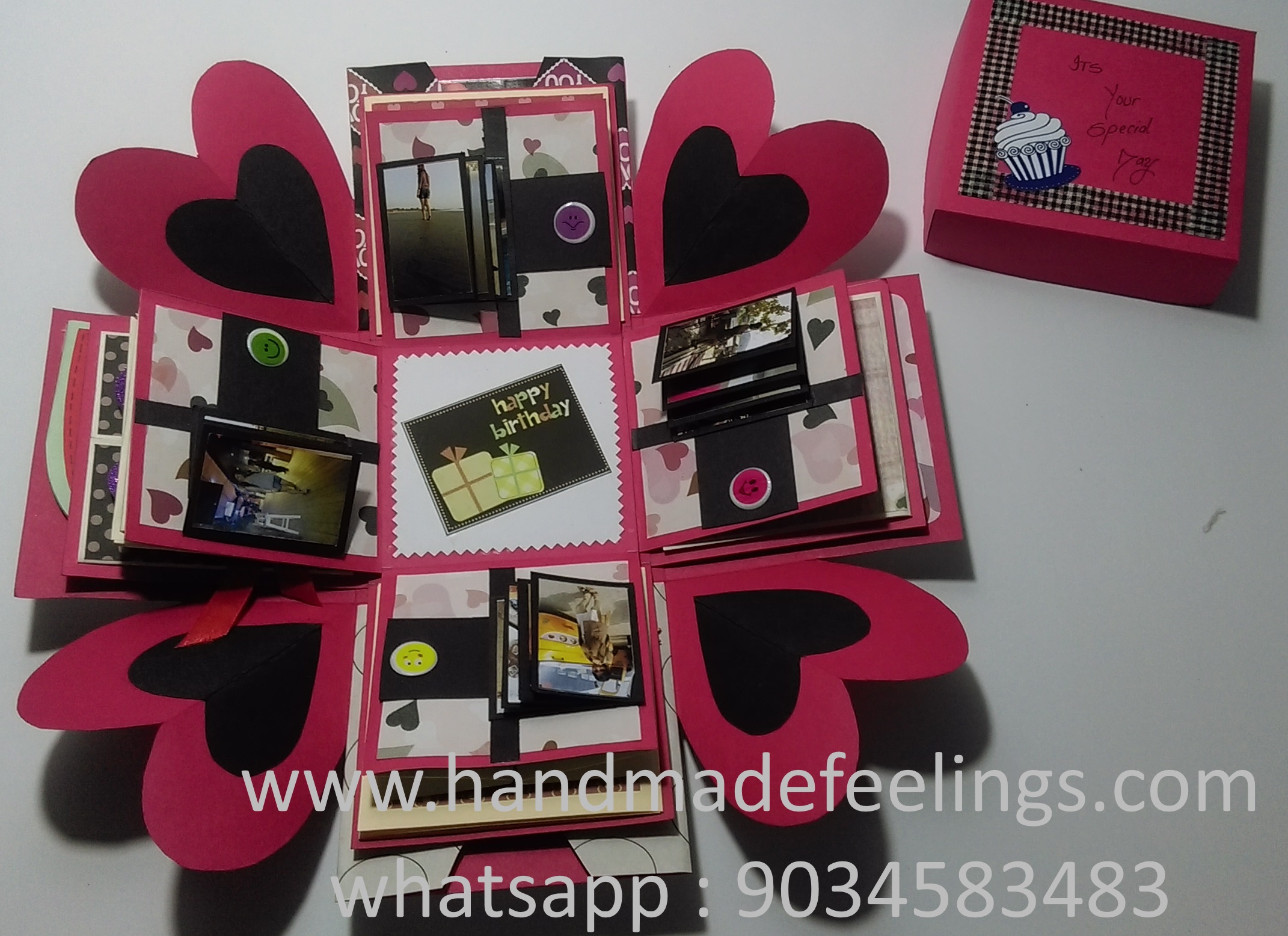 3 Layered Explosion Box with Tricks - 12x12x12 cm (Red Black Theme) 1 3 Layered Explosion Box with Tricks - 12x12x12 cm (Red Black Theme)