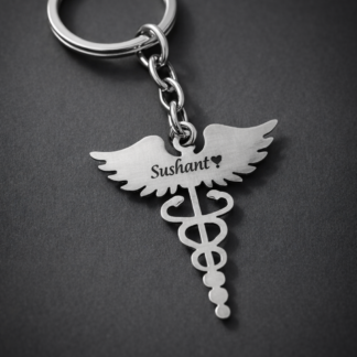 HFGifts - Personalized Gifts for Every Occasion | Unique & Custom Creations 15 Personalized Doctor Keychain - Engraved Name and Logo - Perfect Gift for Medical Professionals!