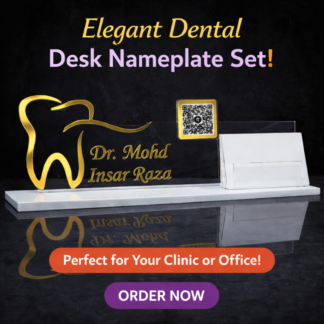 HFGifts - Personalized Gifts for Every Occasion | Unique & Custom Creations 13 "Dental Office Name Plate - Personalized Acrylic Tooth Model for Tabletop Display, Customizable Nameplate & QR Code Insertion"