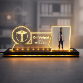 HFGifts - Personalized Gifts for Every Occasion | Unique & Custom Creations 14 "Celebrate Your Doctor's Special Day with a Customizable LED Nameplate!"