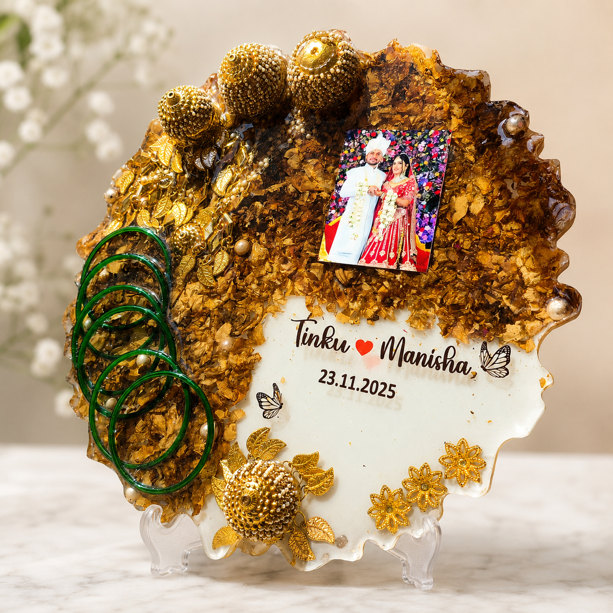 Bridal Chura Keepsake Resin Varmala Frame 1 Bridal Chura Keepsake Resin Varmala Frame