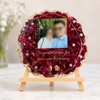 HFGifts - Personalized Gifts for Every Occasion | Unique & Custom Creations 19 Burgundy Floral Photo Resin Varmala Frame