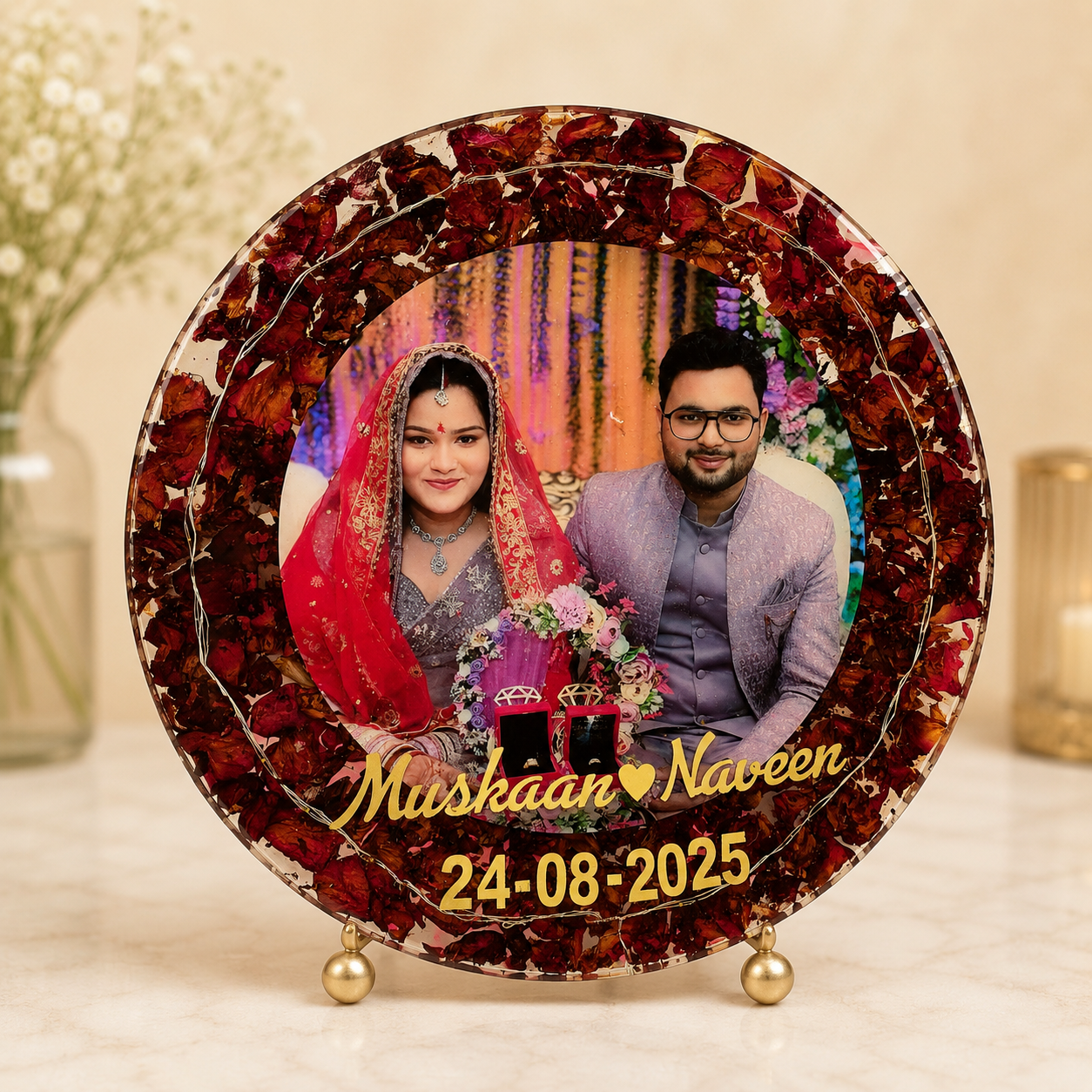 Full Photo Round Resin Varmala Frame 1 Full Photo Round Resin Varmala Frame