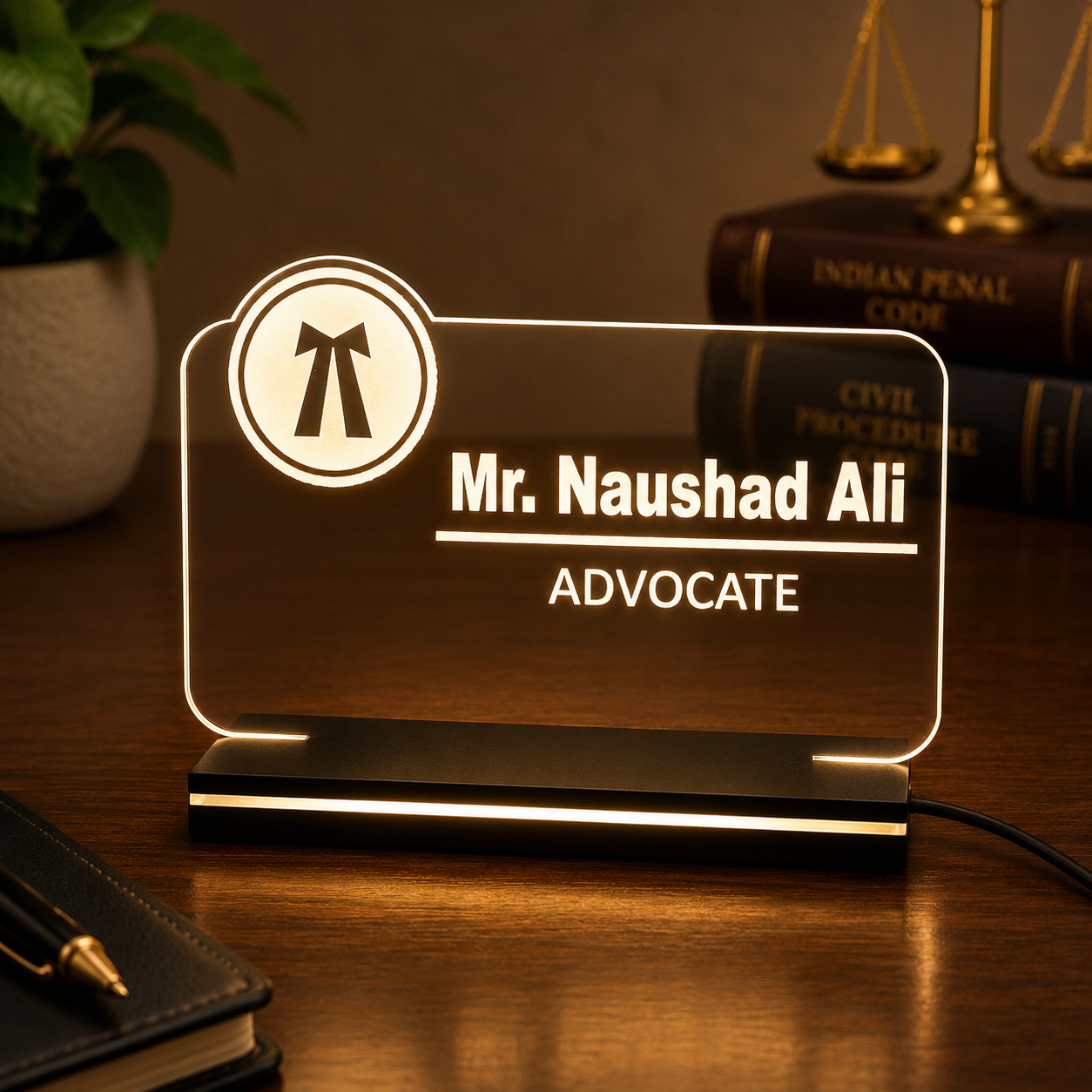 Personalized Advocate Acrylic LED Name Plate 1 Personalized Advocate Acrylic LED Name Plate
