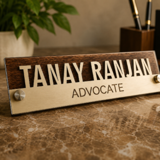 Personalized Advocate Name Plate for Office