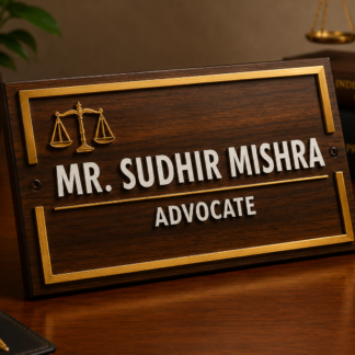 Premium Wooden Advocate Office Name Plate
