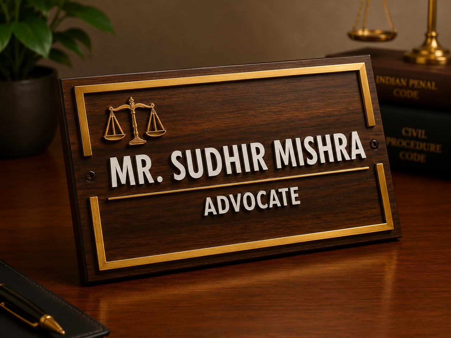 Premium Wooden Advocate Office Name Plate 1 Premium Wooden Advocate Office Name Plate