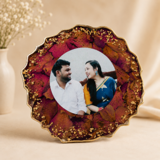 HFGifts - Personalized Gifts for Every Occasion | Unique & Custom Creations 15 Rustic Floral Border Photo Resin Varmala Frame