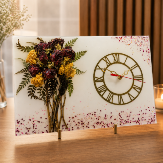Bouquet & Clock Resin Preservation Frame