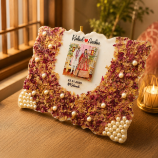Floral Border Resin Varmala Preservation Frame