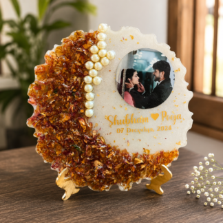 Scalloped Edge Photo Resin Varmala Frame