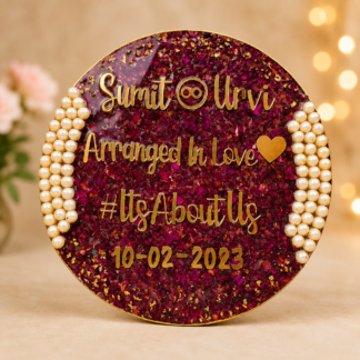 HFGifts - Personalized Gifts for Every Occasion | Unique & Custom Creations 13 Typography Floral Resin Varmala Frame