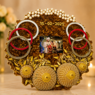 Wedding Keepsake Round Resin Varmala Frame